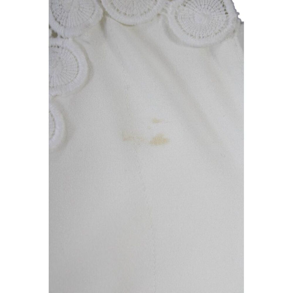 BCBGMAXAZRIA Women Shift Dress White V Neck Long Sleeve Knee Length Size L - Picture 4 of 5